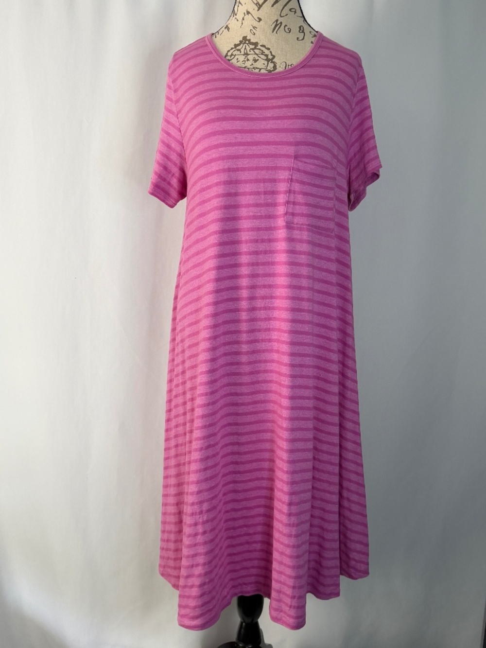 LuLaRoe Pink Carly Dress, Large, NWT